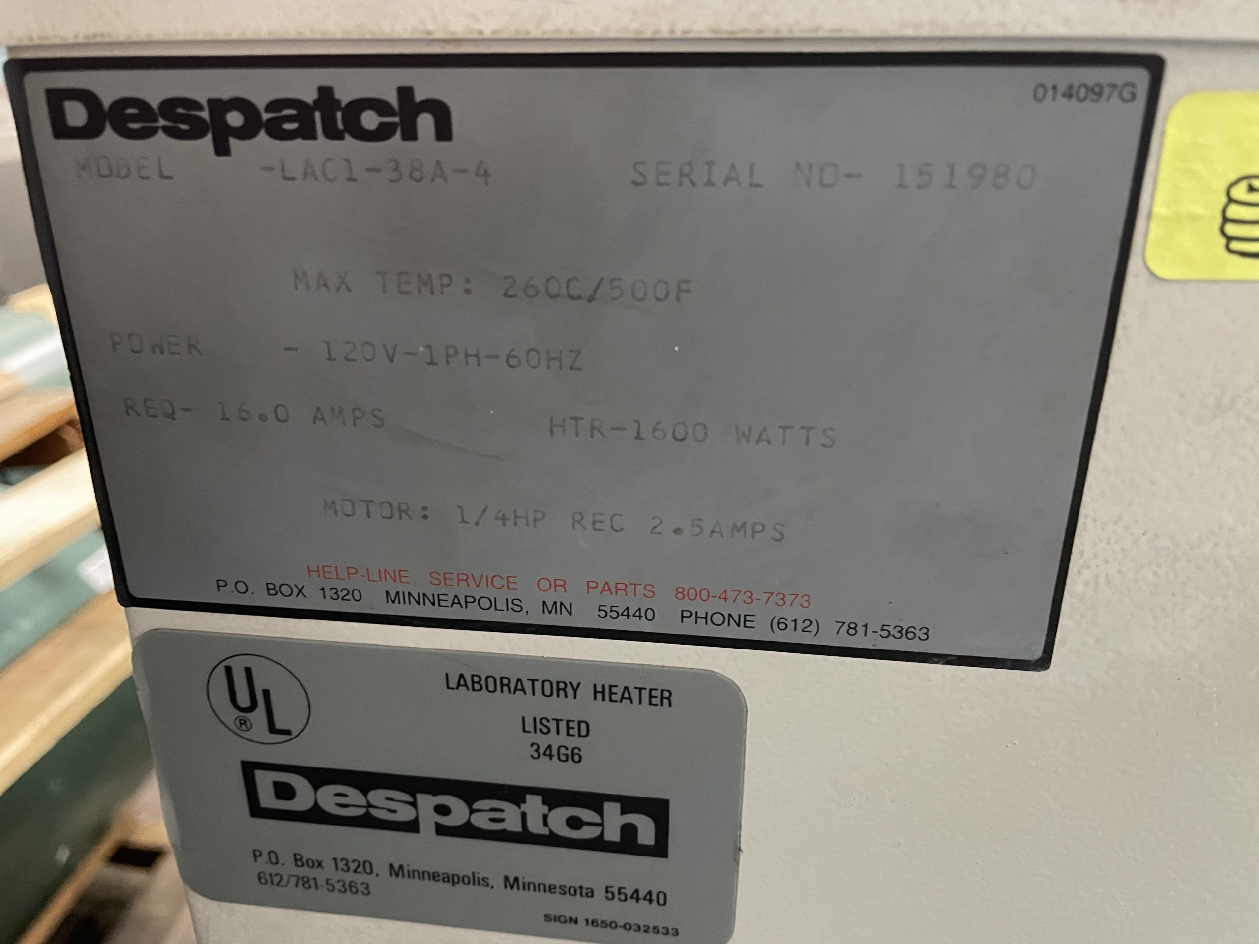 Despatch Oven
